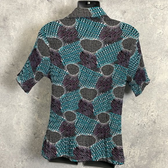 COTTON & Linen Blouse Funky Pattern - Picture 2 of 7